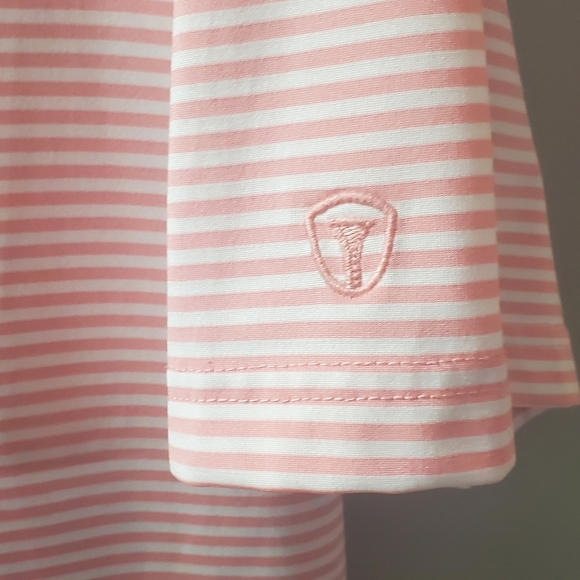 Pro Tour Pink Striped Polo Shirt - Picture 4 of 4